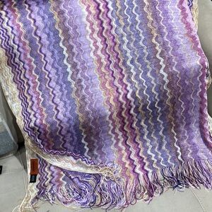 Missoni Zig Zag Viscose scarf Shawl with Frindge